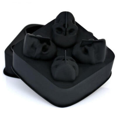 

Skull Shape 3D Ice Cube Mold Maker Bar Party Silicone Trays Chocolate Mould Gift