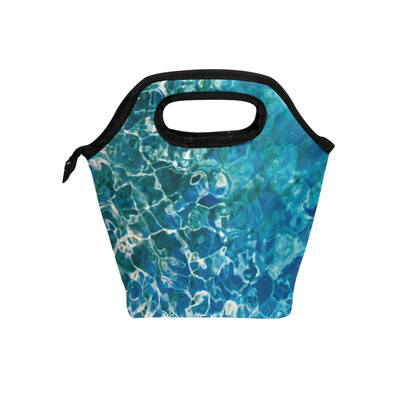 

Lunch Bag Tote Bag Blue Water Wave Travel Picnic Organizer Lunch Holder Handbags Lunch Bag Box