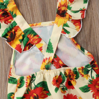 

Newborn Baby Girls Sunflower Romper Jumpsuit Bodysuit Outfits Sunsuit Clothes