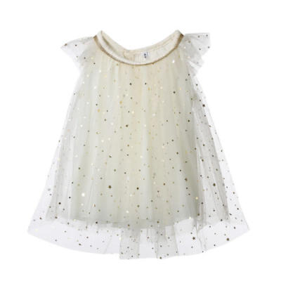 

Girls Princess Dress Kids Baby Party Pageant Lace Tulle Flower Sleeveless Skirt