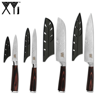 

XYj 4pcs Stainless Steel Knives 87535 Chef Santoku Utility Paring Knife Kitchen Accessory