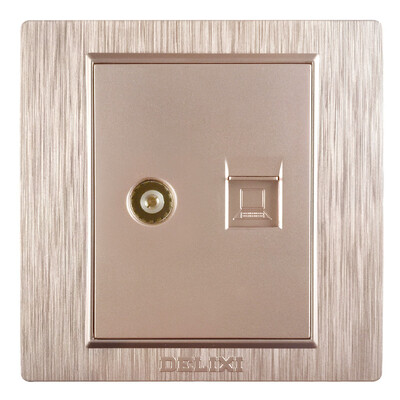 

Delixi DELIXI switch socket panel TV network cable computer socket drawing purple series