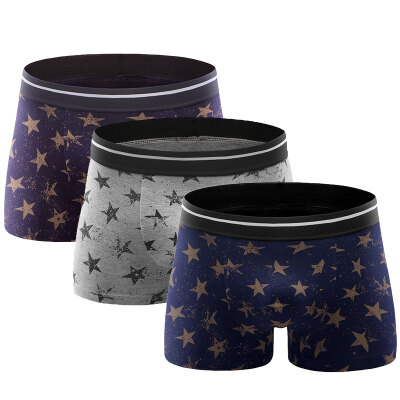 

Heng Yuanxiang modal men&39s underwear in the waist star print flat underwear 3 pack combination of two 175100