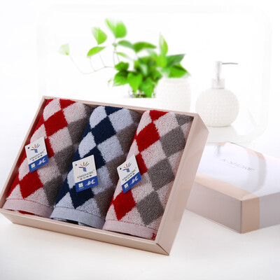 

【Jingdong Supermarket】 Gold cotton towel GA1136 red, yellow and blue color mix 3 soft soil absorbent towel gift box 70 * 33cm gift bag