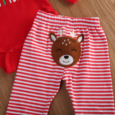 

UK 2PCS Newborn Baby Boy Girl Christmas Xmas Clothes Romper Pants Outfits Set