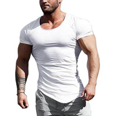 

Mens Slim Fit O Neck Short Sleeve Muscle Tee Shirts Casual T-shirt Tops Blouse