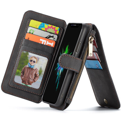 

New iPhoneX Mobile Phone Case Samsung Mobile Phone Multifunction Wallet Phone Case Black