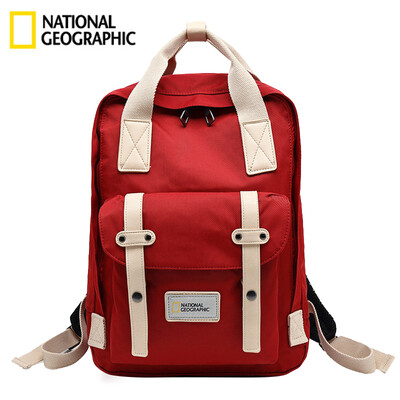 

National Geographic National Geographic Backpack Women Fashion Large Capacity Backpack Male 156-inch Laptop Bag Travel Waterproof Student Couples Bag Red Brown