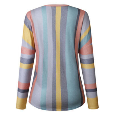 

Women Long Sleeve Collar V Neck Button Top Shirt Ladies Office OL Casual Blouse
