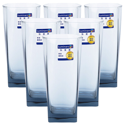 

【Jingdong Supermarket】 Le Meiya (Luminarc) French bow and arrow glass cold pot fruit juice cup cups Division Tai Ning Ning color straight cup 6 loaded 330ml (faint blue) L1712