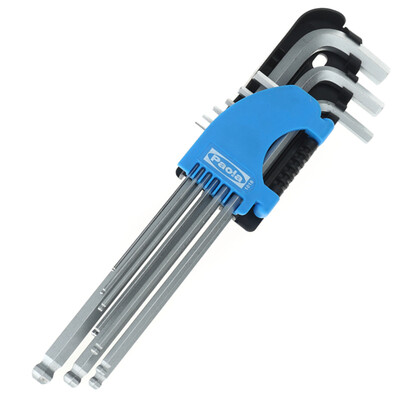 

Паола Тракторный инструмент 9шт Cr-V Метрический сферический ключ Hex Key Knrench Set 1018