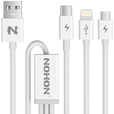 

Nuoxi 6/7 Apple, линия один данные для двух комбо-кабеля для зарядки / Type-C 1 бежевых общей iPhone7 / 6S / 5S музыки как 2 / 1S / Glory 8 / просо 5S