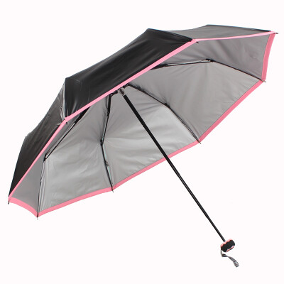 

Heaven umbrella UPF50 double layer of sunscreen does not touch the water silver three fold reinforcement black umbrella sunny umbrella sun umbrella bright red edge 30048ELCJ