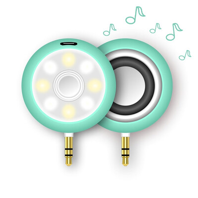 

2 in 1 Mini 35mm Audio Speaker with 8 LED Selfie Flash Fill-in Light Spotlight Lamp