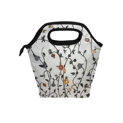 

Insulated Lunch Tote Bag Cute Floral Travel Picnic Lunch Handbags Portable Zipper Lunch Bag Box