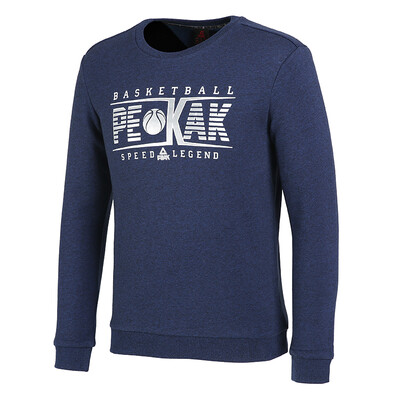 

PEAK mens round neck caught hair warm&comfortable sweater fashion sports shirt DF684021 dark blue flower yarn X2L code