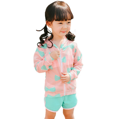 

QIHAI 6605-1 children&39s swimsuit girls comfortable fashion blouse swimwear Korean split three-piece hot spring swimsuit pink XL