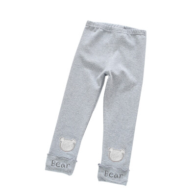 

Ou Mai Beibei girls leggings children trousers pants M0015 bear bear gray 100