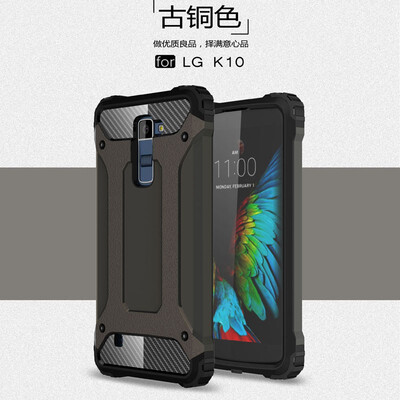 

Fivice LG K10 case Luxury Silicone Diamond Armor PC Hard Shell Phone Case