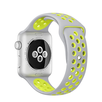 

Two-Colored Silica Gel Lightweight Watch Band Sport Breathable Watch Strap For Apple Watch 432