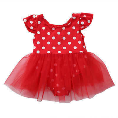 

New Cute Girl Kids Baby Princess Party Wedding Pokla Dot Tulle Tutu Romper Dress