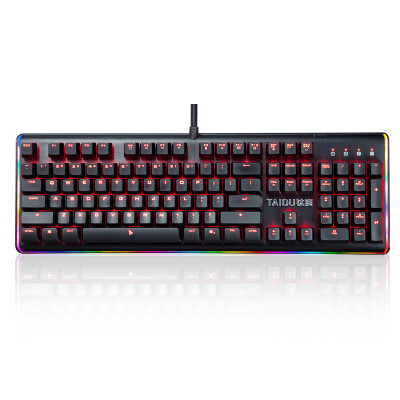 

Titanium Taidu Symphony division smart gaming mechanical keyboard black Cherry tea axis RGB bright light with 104 keys