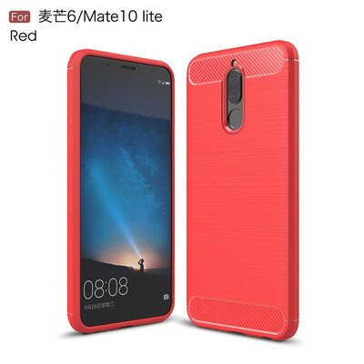 

Fivice Huawei nova 2i case Luxury brushed carbon fiber TPU soft shell