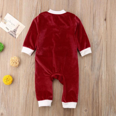 

Newborn Baby Boy Girl Long Sleeve Christmas Santa Claus Romper Bodysuit Outfits