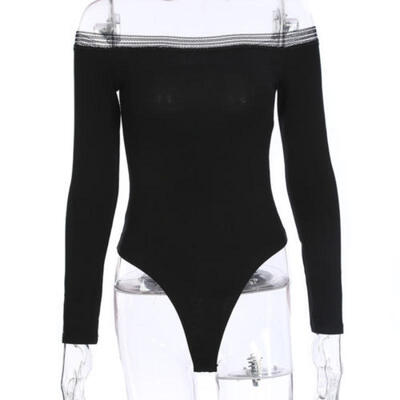 

AU Women Long Sleeve Bodysuit Stretch Ladies Leotard Body Tops T-shirt Jumpsuit