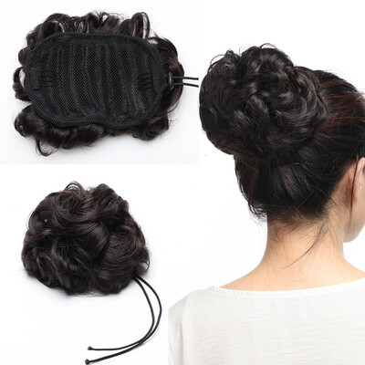 

Real Natural Curly Messy Bun Hair Piece Scrunchie Updo Hair Extensions