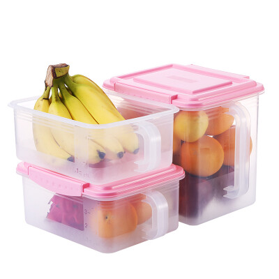 

Aisi ARSTO refrigerator storage box finishing box kitchen plastic sealed fresh box storage box fruit and vegetable cereals quality preservation fresh pink 4.5L single loaded 5310