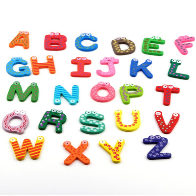 

Холодильник Деревянный магнит Детские игрушки Дети A-Z ABC Обучающие Алфавит 26 Письмо