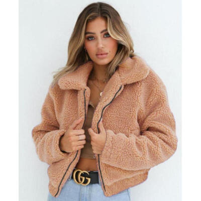 

US Fashion Women Winter Fluffy Coat Faux Fur Jacket Hoodie Outwear Overcoat Tops