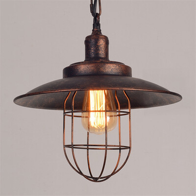 

Baycheer HL487002 Rust Vintage Style with Metal Shade Cage