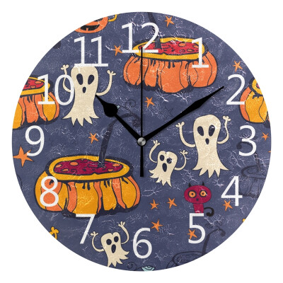 

Wall Clock Arabic Numerals Design Halloween Background Round