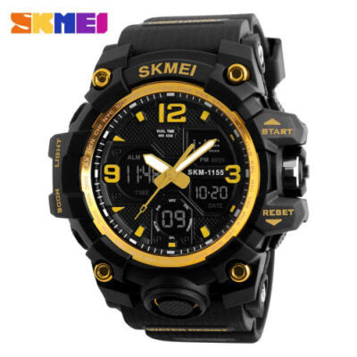 

UK SKMEI Men LED Digital Alarm Date Military Sports Army Waterproof Quartz Watch