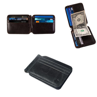 

Mens Leather Wallet Money Clip Credit Card ID Holder Slim Thin Front Pocket ES