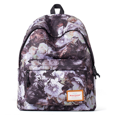 

Mr.ace Homme плечо сумка женский Корейский институт Роза ветров печати случайный компьютер рюкзак школьный дорожная сумка MR15D0174Y White Rose
