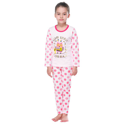 

Red beans (Hodo) girls underwear suit large children cartoon printing autumn clothes pants home service pajamas HD6018 peach 170