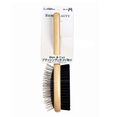 

Doug Man DoggyMan wooden long handle double-sided brush steel needle comb brush dual-use cat&dog comb