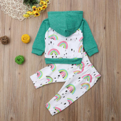 

AU Baby Girl Infant Clothes Hooded Tops Pants Infant Outfits Sets Tracksuit 0-3Y