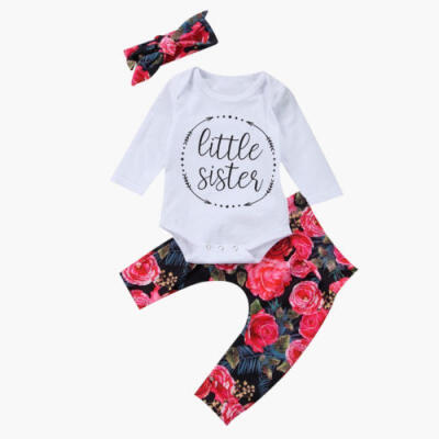 

UK Newborn Baby Girls Top Romper Jumpsuit Flower Pants Leggings Outfits Clothes