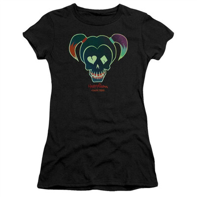 

Suicide Squad DC Comics Movie Harley Quinn Skull Face Juniors Sheer T-Shirt Tee