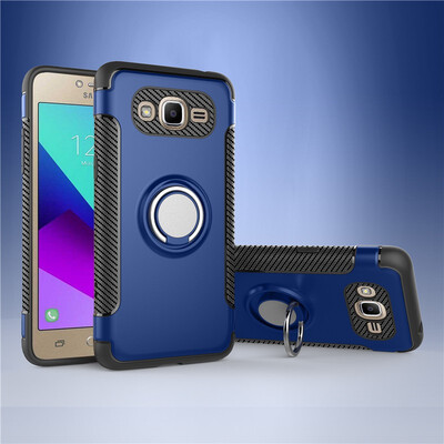 

Fivice Samsung Galaxy J2 Prime case PC metal ring shell magnetic car bracket TPU phone case