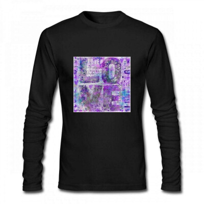 

Andrea Haase Love&Hearts Art Painting with Word Love&Handwriting in Pink&Purple Men Long Sleeve T-Shirt