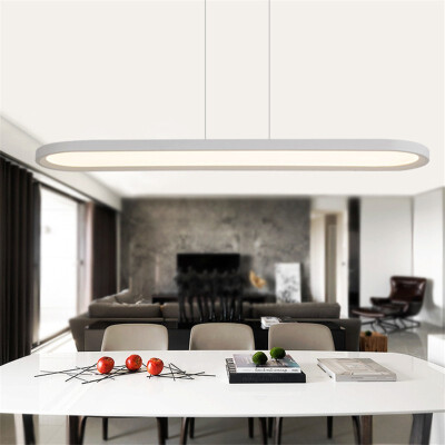 

Baycheer HL482100 120CM Minimalist Modern Lightings White Finish Acylic Oval Shaped Chandelier