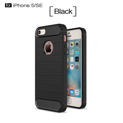 

Fivice iphone 55SSE case Luxury brushed carbon fiber TPU soft shell