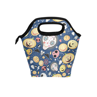 

Lunch Bag Tote Bag Hallowmas Pumpkin Skull Travel Picnic Organizer Lunch Holder Handbags Lunch Bag Box