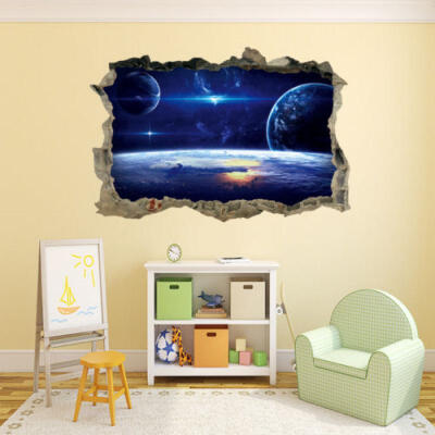 

3D Star Space Floor Wall Stickers Removable Kids Nursery Home Decor Mural Decal