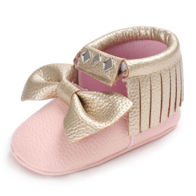 

UK Baby Soft Sole Leather Shoes Newborn Girl Toddler Crib Moccasin Prewalkers